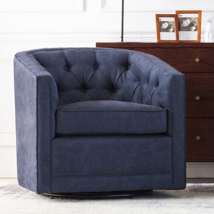 Breakwater Bay Duclos Upholstered Swivel Barrel Chair & Reviews Wayfair